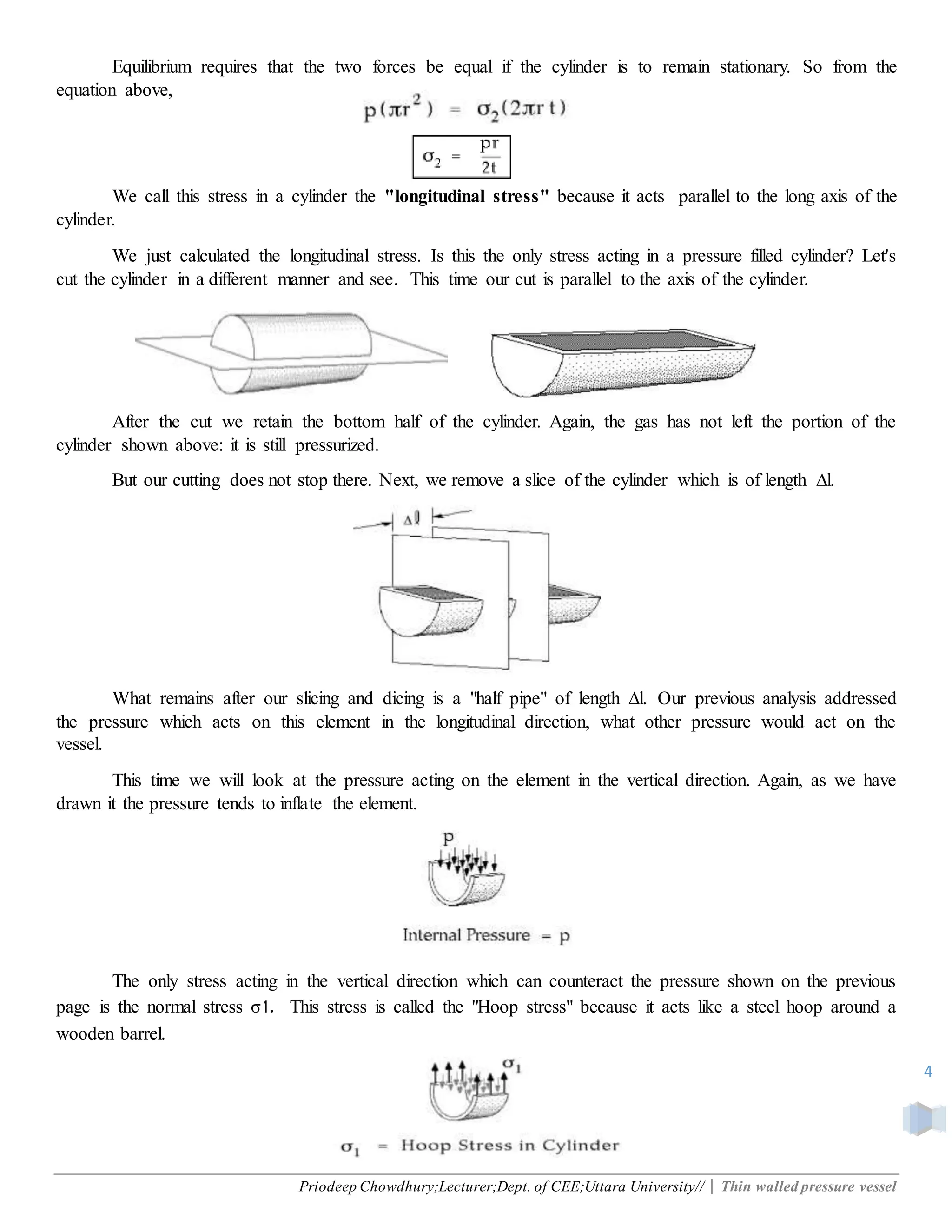 Solid Mechanics: Thin walled pressure vessel | DOCX