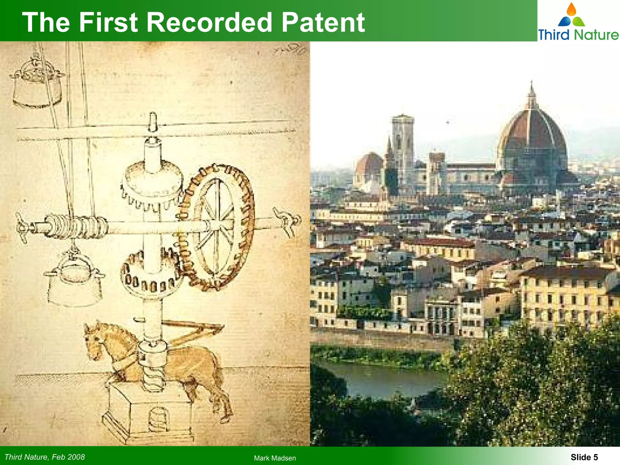 The First Recorded Patent 
