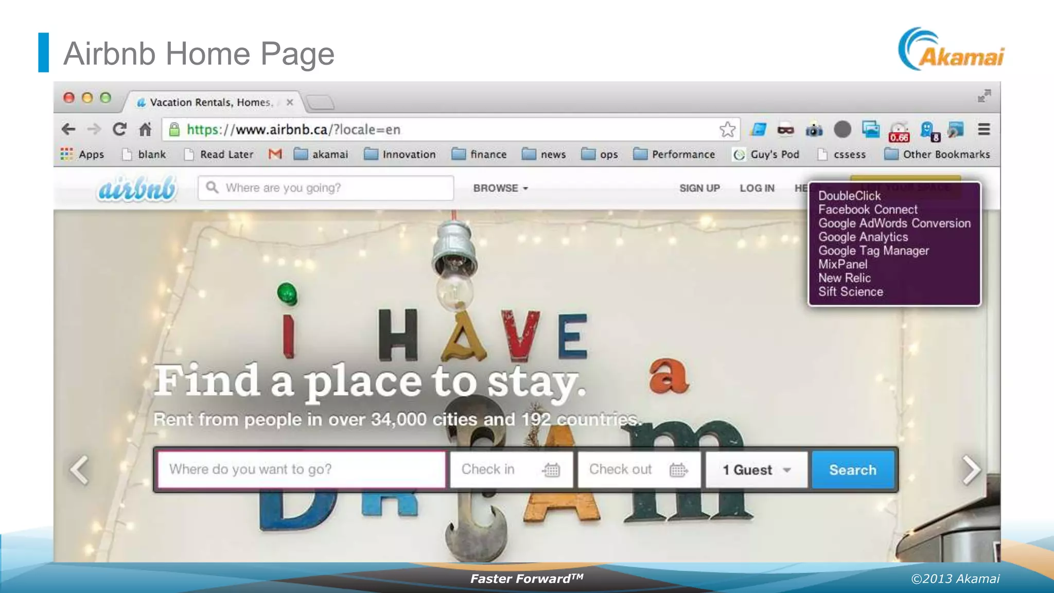 Airbnb Home Page

Faster ForwardTM

©2013 Akamai

 