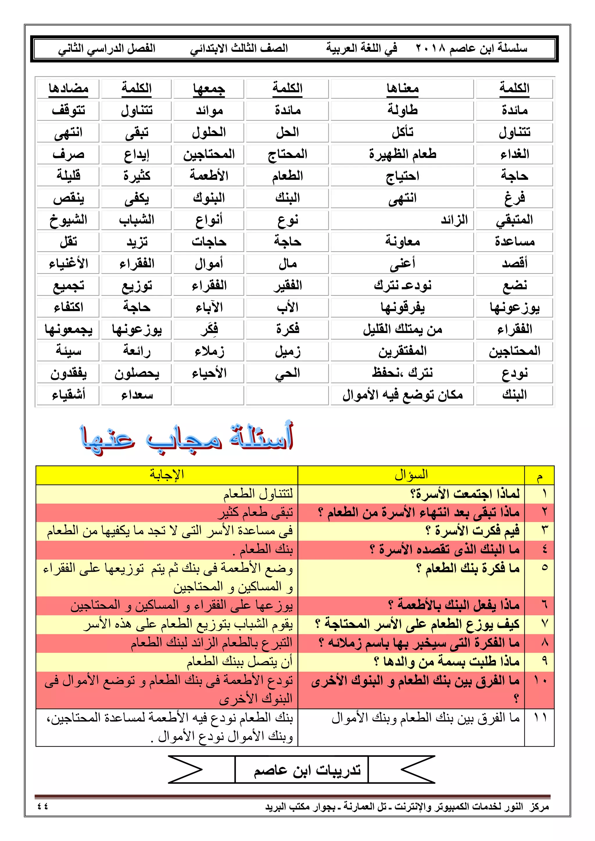 Third primary-arabic-second-term (10) | PDF