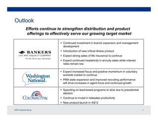 Outlook
            Efforts continue to strengthen distribution and product
            offerings to effectively serve our...