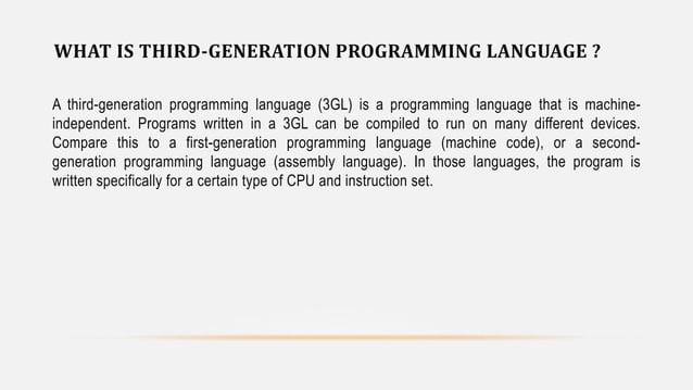 Third and fourth generation programming language | PPTX