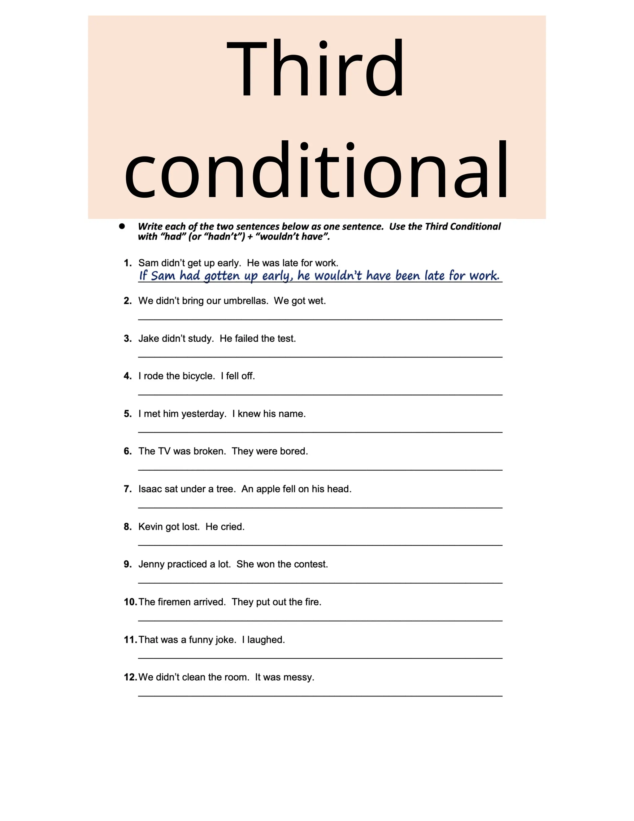 Third
conditional
 