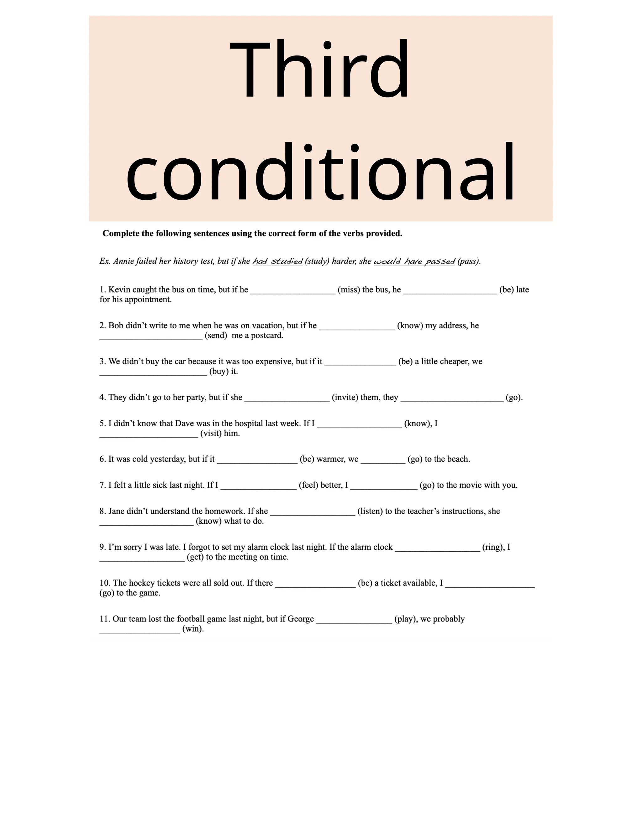 Third
conditional
 
