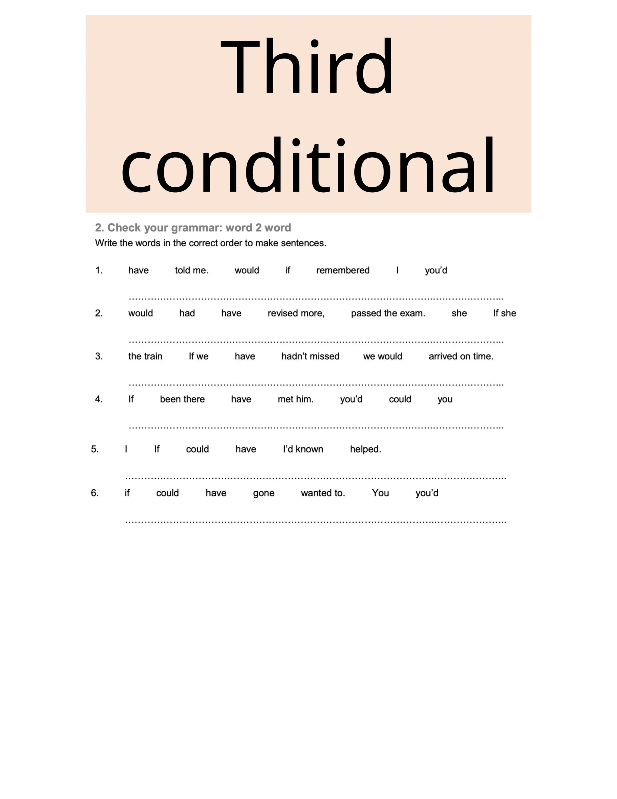 Third
conditional
 