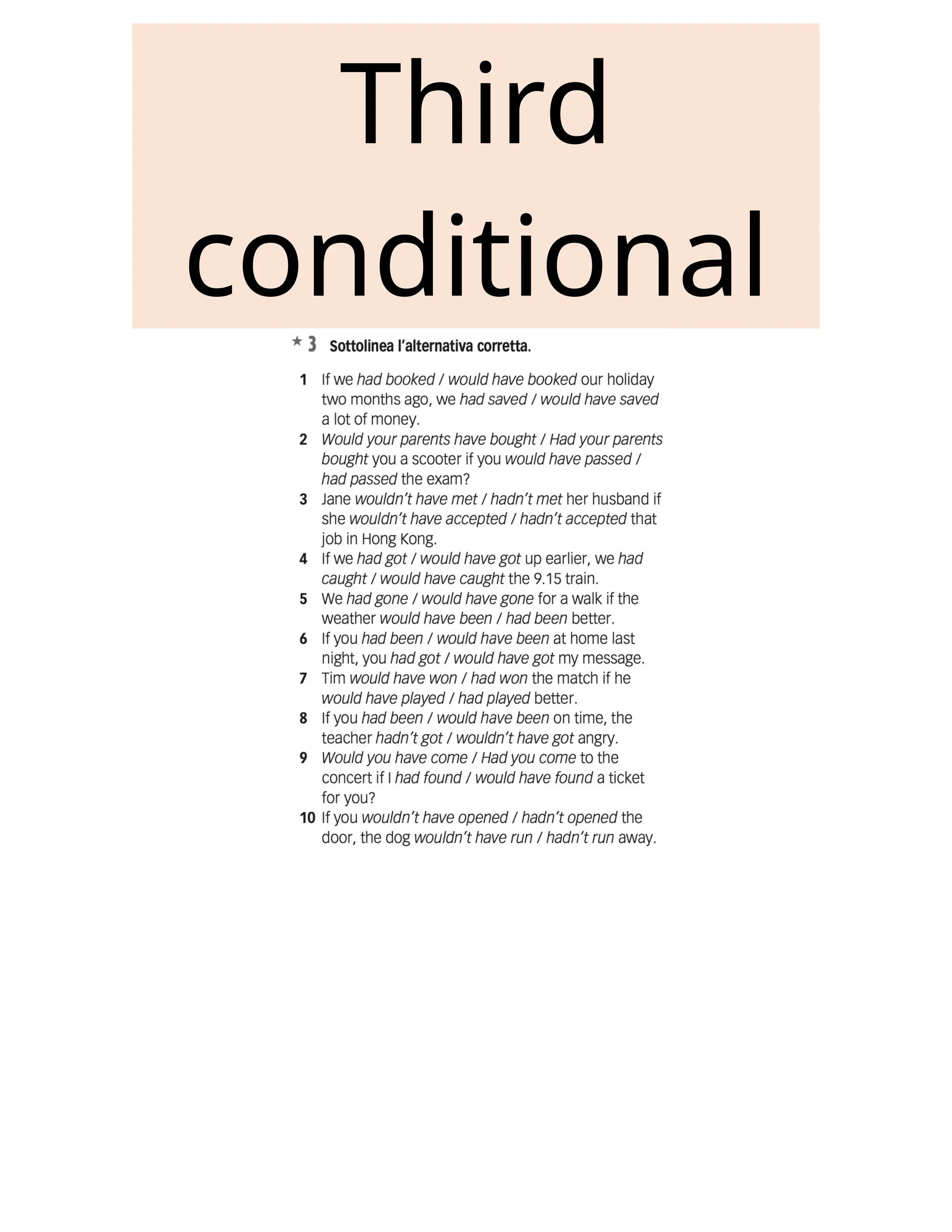 Third
conditional
 