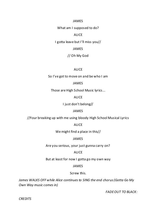 Script For Preliminary Task Final Draft The Break Up Script For Preliminary Task Final Draft The Break Up