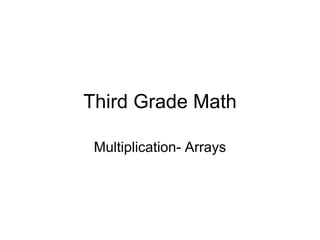 Third Grade Math Multiplication- Arrays 