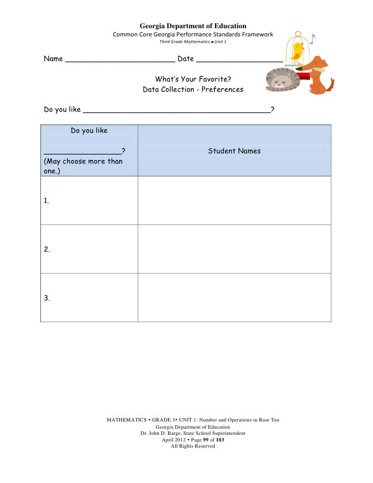 3rd Grade Packet Worksheet