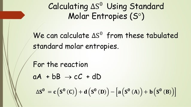 molar entropy molar entropy