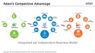 Adani’s Competitive Advantage
7Note: MDO : Mining, Development & Operations; SPM : Single Point Mooring; SEZ : Special Economic Zone
 