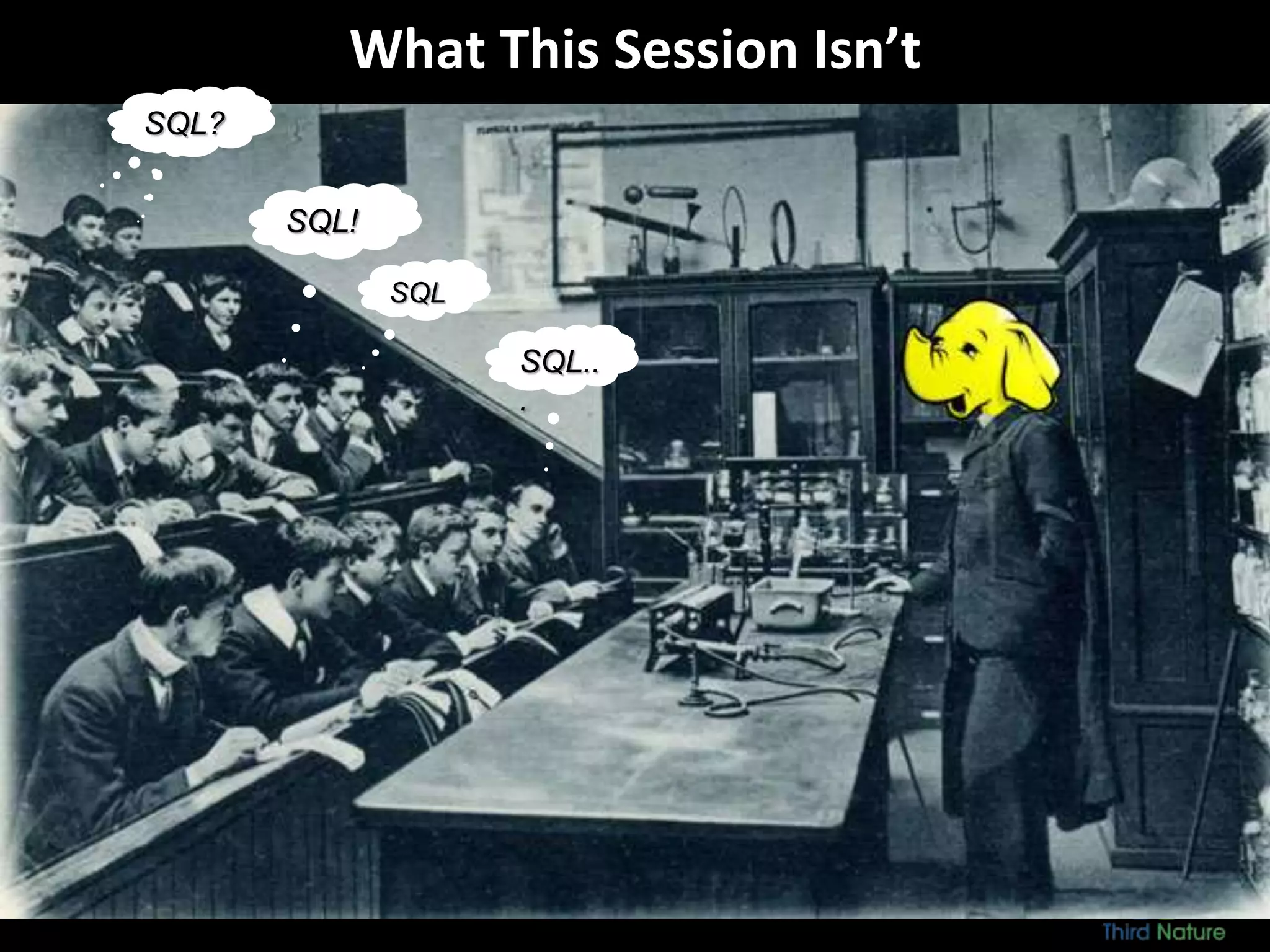 What This Session Isn’t
SQL..
.
SQL!
SQL?
SQL
 