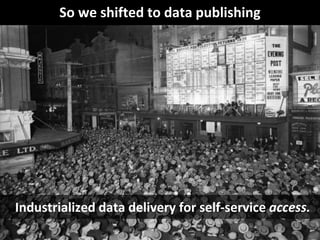 © Third Nature, Inc.
So we shifted to data publishing
Industrialized data delivery for self-service access.
 