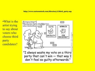 http://www.cartoonstock.com/directory/t/third_party.asp
•What is the
artist trying
to say about
voters who
choose third
party
candidates?
 