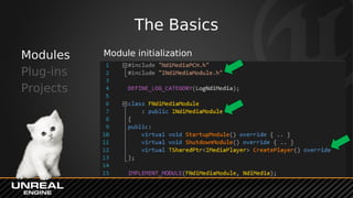 The Basics
Modules
Plug-ins
Projects
Module initialization
 