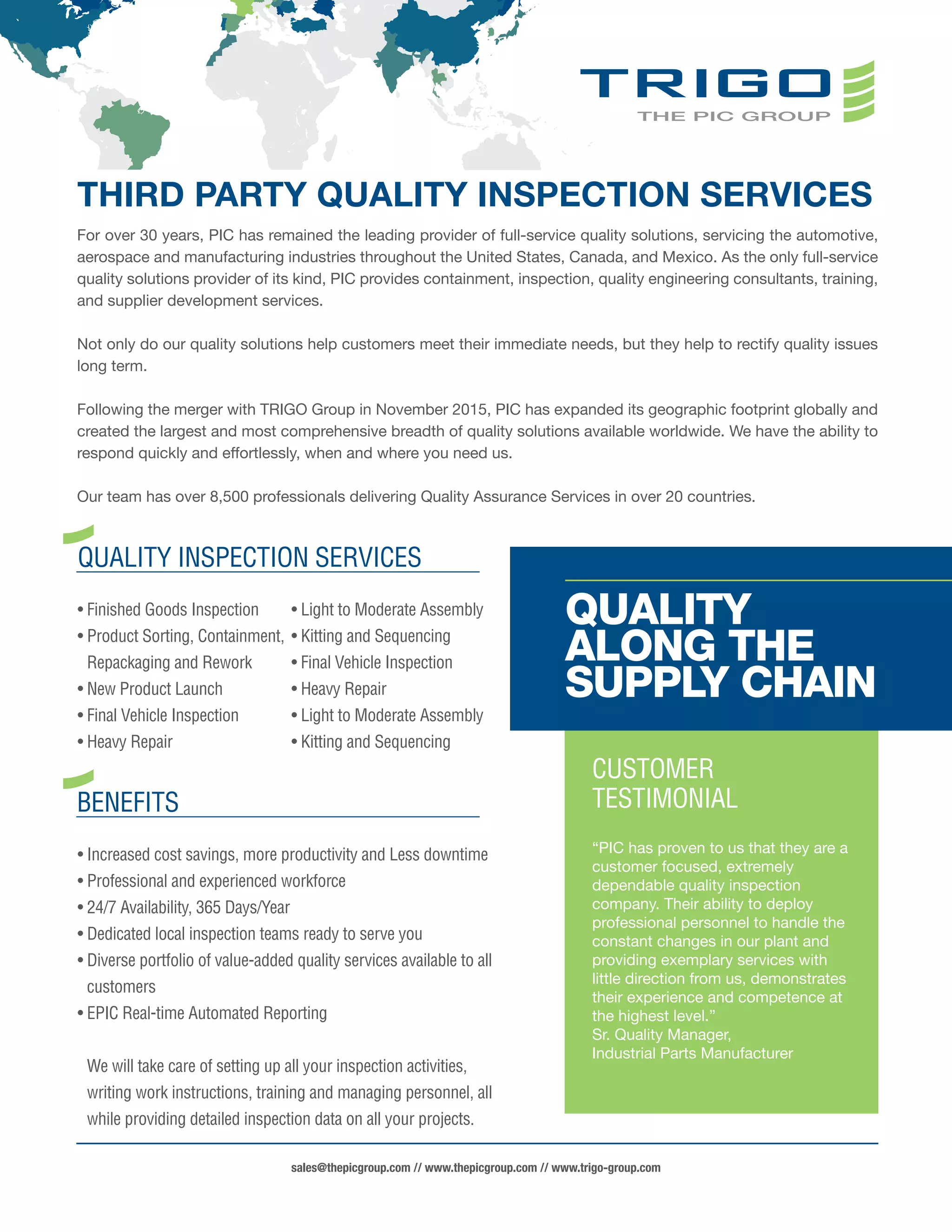 Third party quality inspection services | PDF