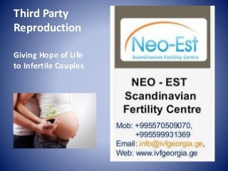 Third Party
Reproduction
Giving Hope of Life
to Infertile Couples
 