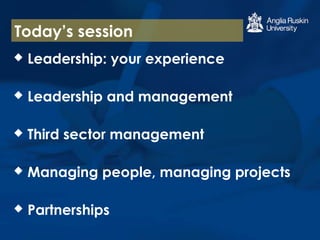 Third sector leadership and management 1 | PPT
