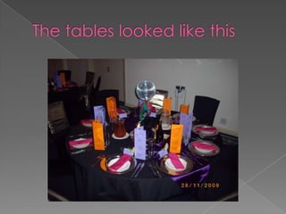 The tables looked like this