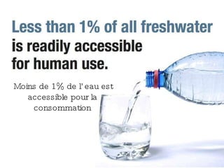 Moins de 1% de l’eau est accessible pour la consommation 