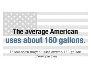 L’Américain moyen utilise environ 160 gallons d’eau par jour 