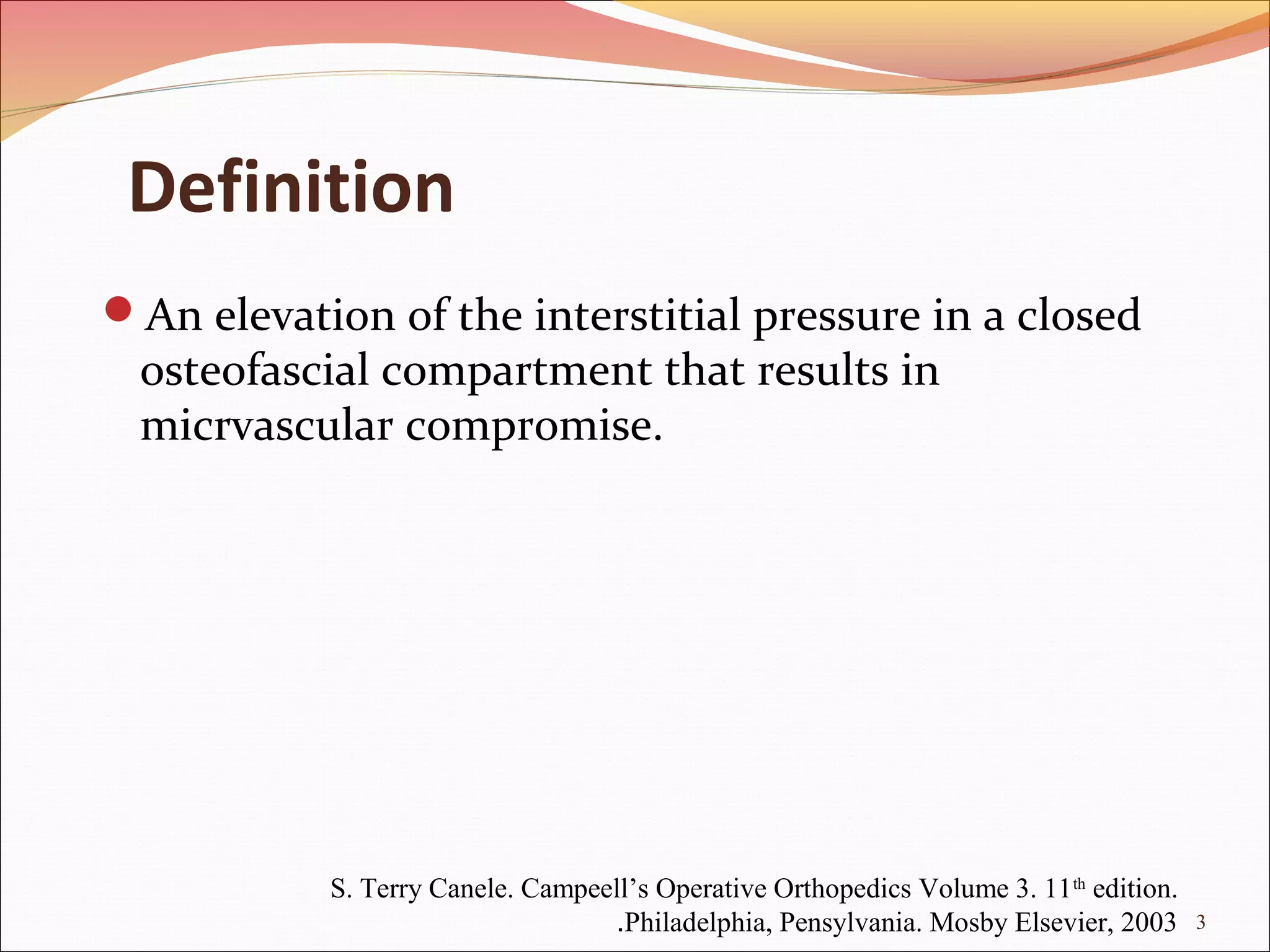 Compartment syndrome, acute, chronic, anatomy and operation | PPT