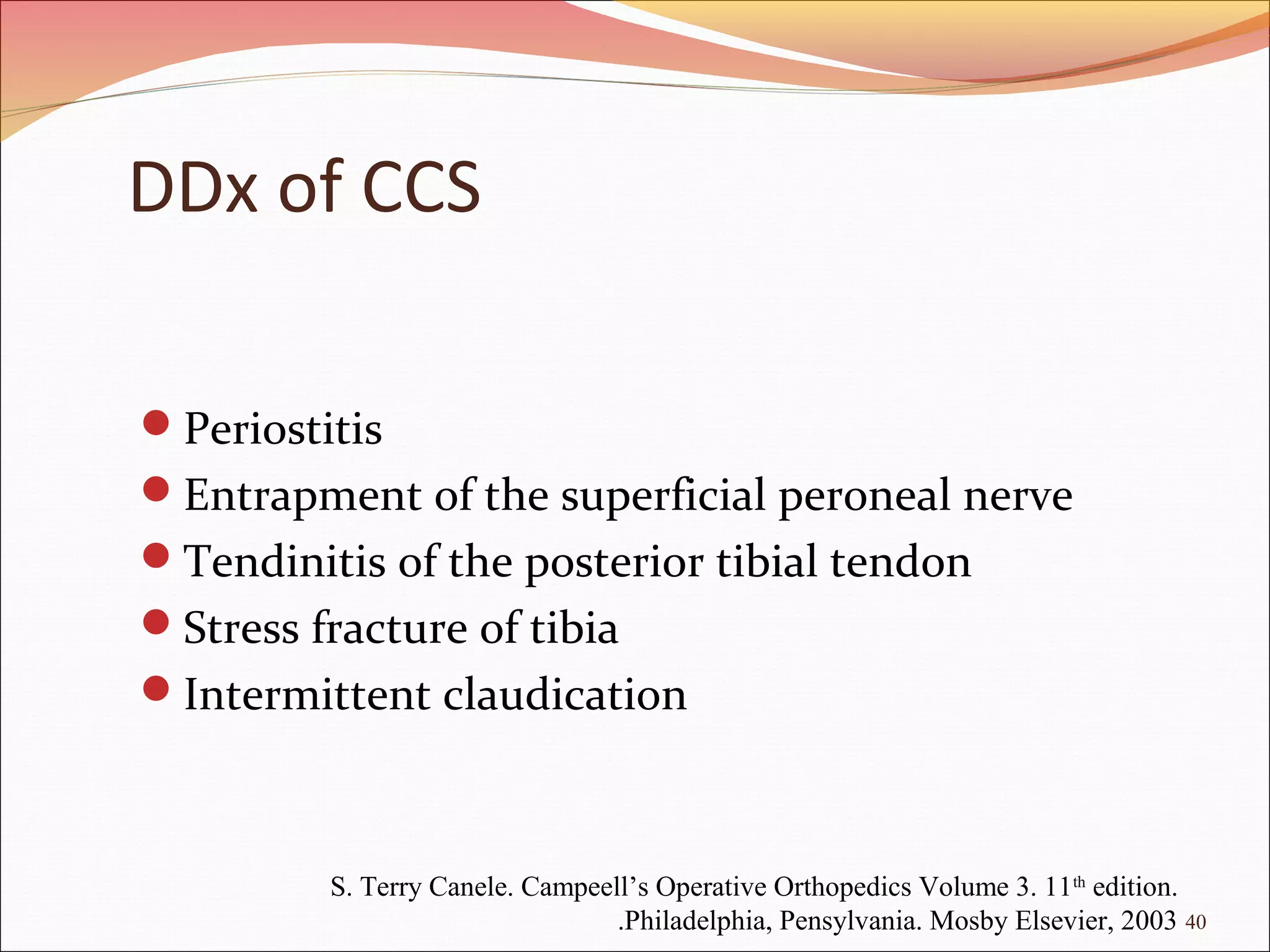 Compartment syndrome, acute, chronic, anatomy and operation | PPT