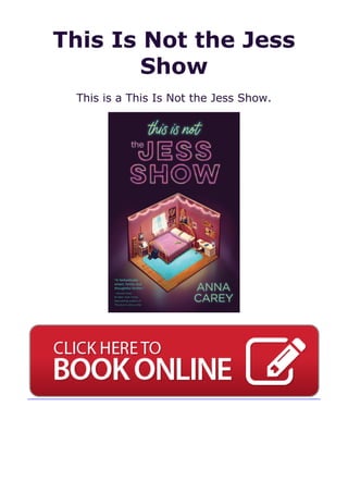This Is Not the Jess
Show
This is a This Is Not the Jess Show.
 