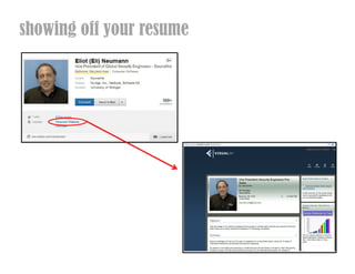 showing off your resume
 