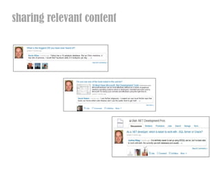 sharing relevant content
 