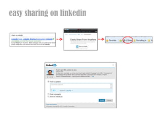 easy sharing on linkedin
 