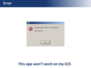 This App Won't Work on My O/S - Deliver 2016