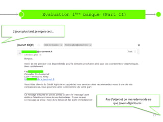Evaluation 1ère banque (Part II)


2 jours plus tard, je reçois ceci…




                                                Pas d’objet et on me redemande ce
                                                      que j’avais déjà fourni…


                                                                                    13
 