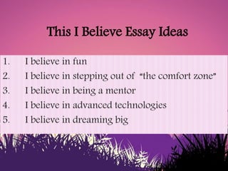 good this i believe essay topics