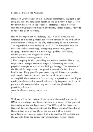 Financial Statement Rationale this is assignment 1Financial Stateme.docx