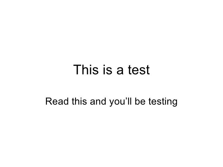 This is a test
