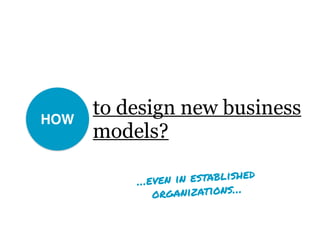 HOW
to design new business
models?
…even in established
organizations…
 
