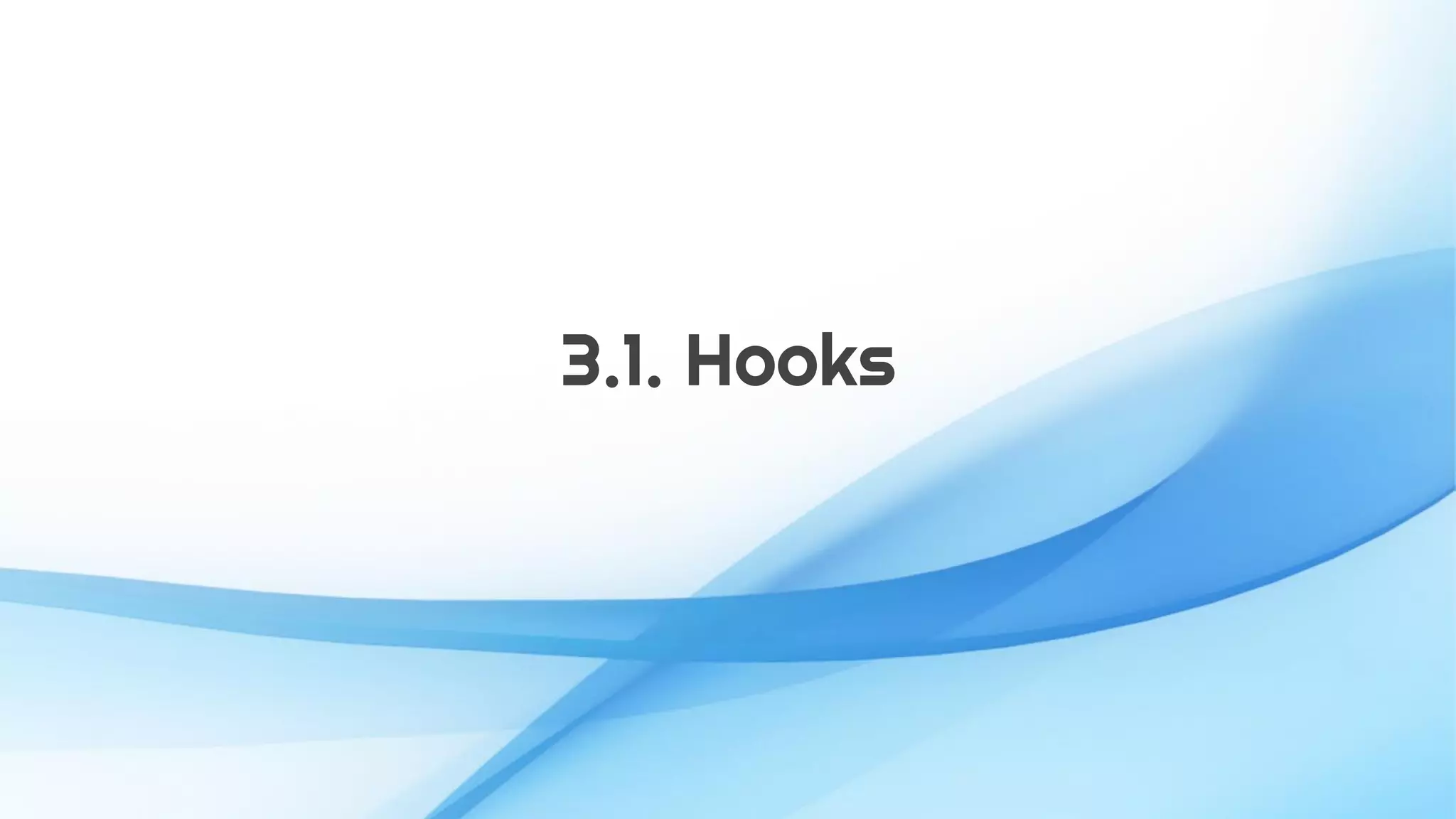 3.1. Hooks
 