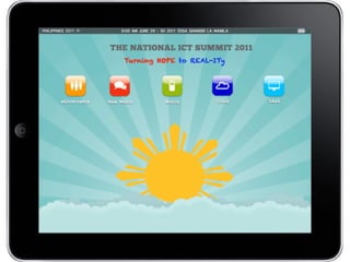 Welcome	
  to	
  the	
  Na,onal	
  ICT	
  Summit	
  2011.	
  	
  
LoudWhistle	
  Inc	
  is	
  honored	
  to	
  be	
  here	
  to	
  share	
  our	
  knowledge	
  
about	
  Social	
  Media	
  and	
  how	
  we	
  can	
  integrate	
  it	
  with	
  eGovernance.	
  
	
  
I’d	
  like	
  to	
  start	
  by	
  showing	
  you	
  our	
  LoudWhistle	
  video.	
  Message	
  of	
  the	
  	
  
video	
  is	
  intended	
  to	
  give	
  the	
  audience	
  a	
  perspec,ve	
  of	
  how	
  
LoudWhistle	
  can	
  help	
  in	
  project	
  conceptualiza,on	
  and	
  planning.	
  
 