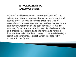 NANO MATERIALS ON CONSTRUCTION | PPTX