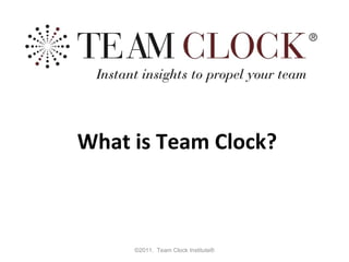 ©2011.  Team Clock Institute® What is Team Clock? 