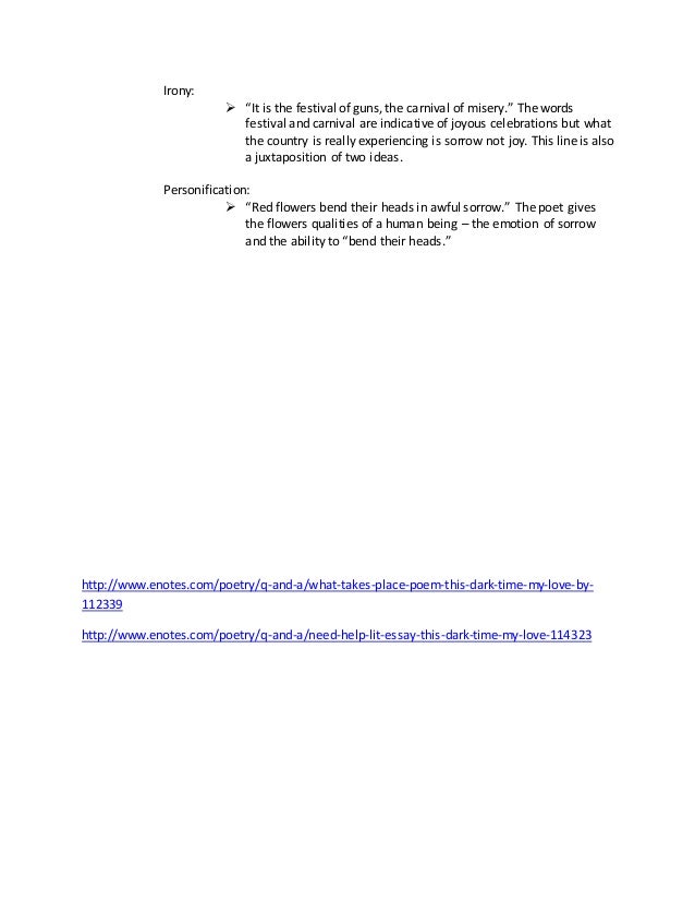 This is the dark time, my love questions and answers picture