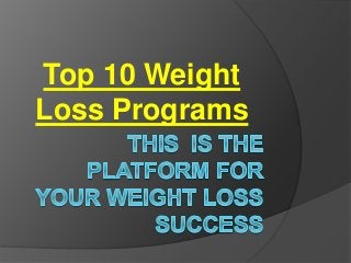 Top 10 Weight
Loss Programs
 