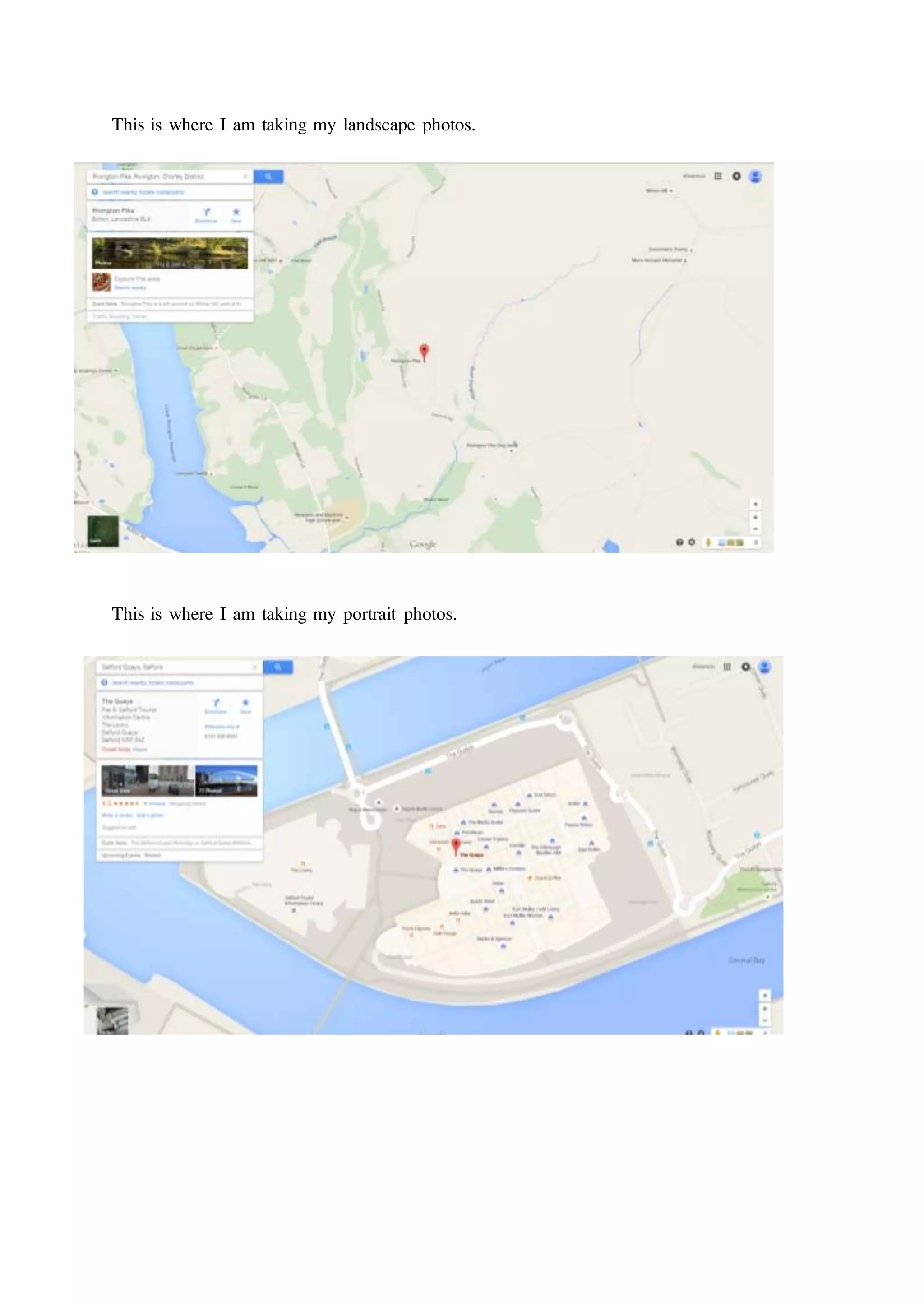 This is where I am taking my landscape photos.
This is where I am taking my portrait photos.
