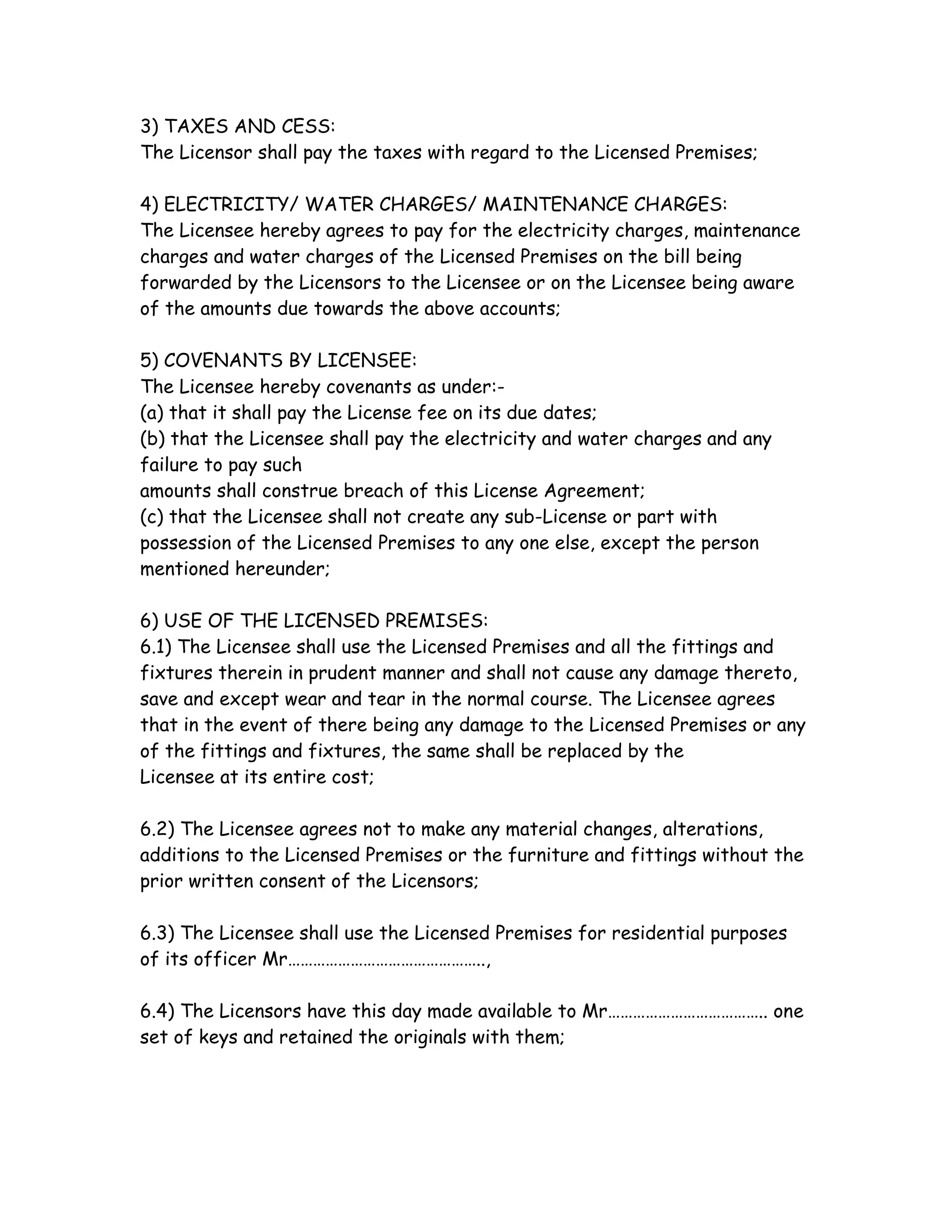 This leave and license agreement | DOCX