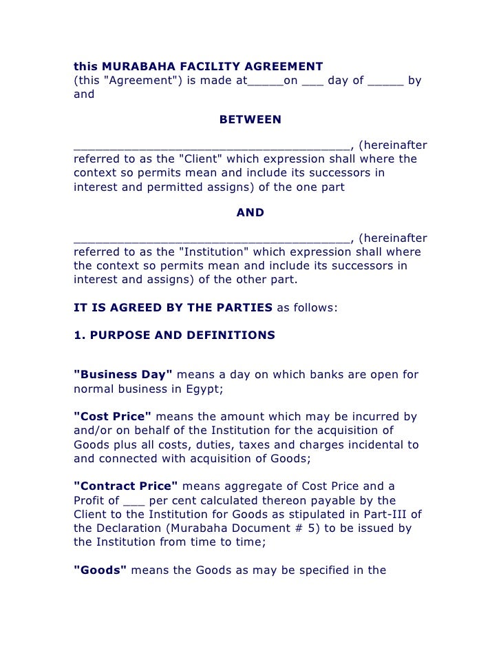 Image 8 for Murabaha Agreement Template
