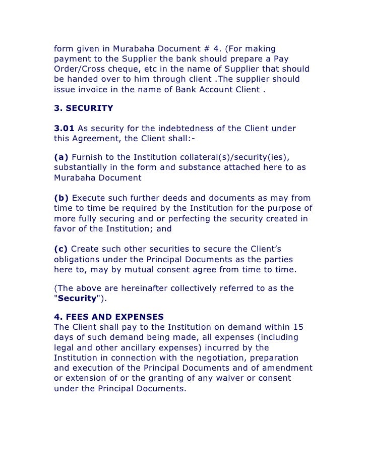 Image 5 for Murabaha Agreement Template