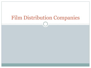 Film Distribution Companies
 