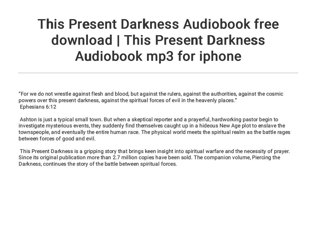 This Present Darkness Audiobook free download | This Present Darkness…
