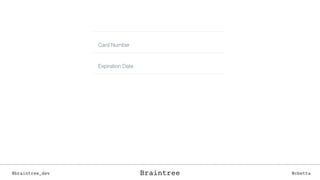 Braintree@braintree_dev @cbettaBraintree
 